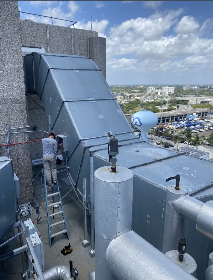 Industrial HVAC rooftop equipment