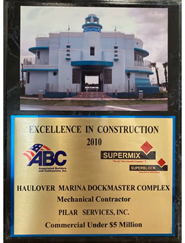 Excellence in Construction 2010 award — Haulover Marina Dockmaster Complex